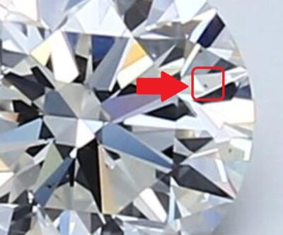 Pinpoint inclusion on diamond - Blue Nile