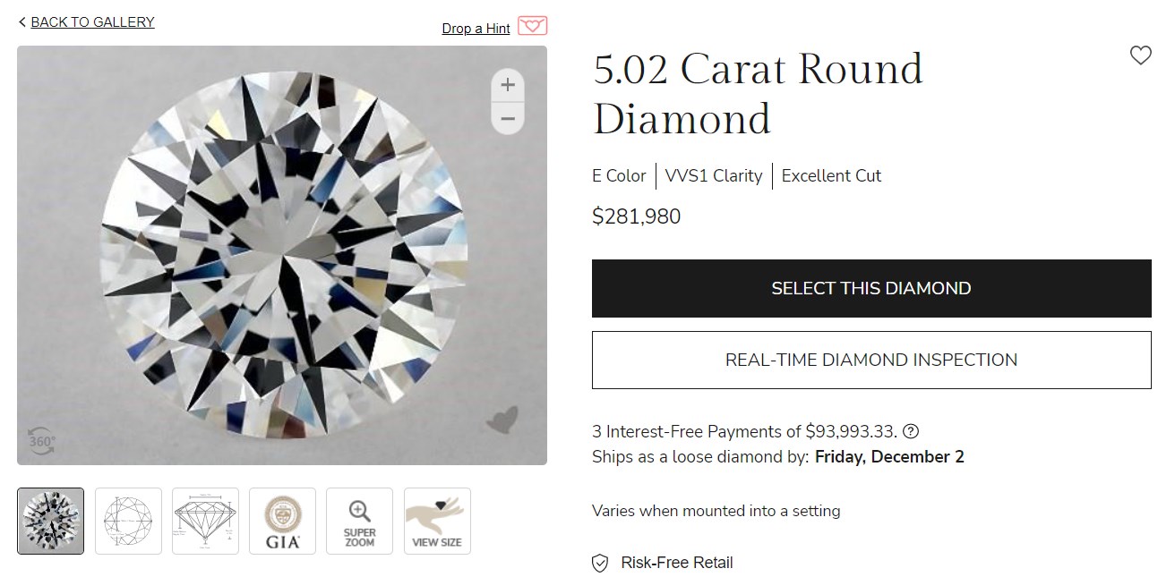 Diamond Value Per Gram