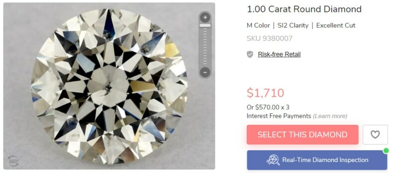 Cheapest 1 carat diamond JamesAllen