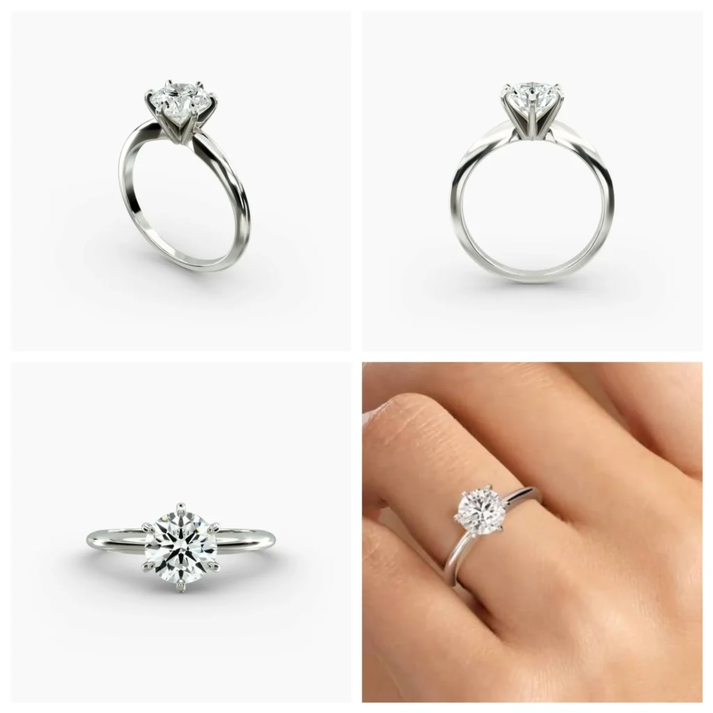 Classic Six-Prong Solitaire Engagement Ring in 14k White Gold