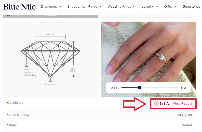 Blue Nile GIA certificate - Tell if a Diamond is Real or Fake