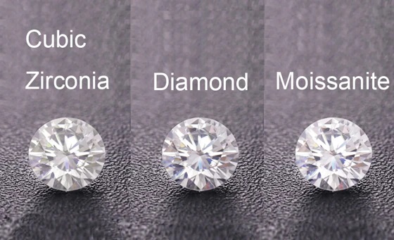 Moissanite-vs-Cubic-Zirconia vs Diamond