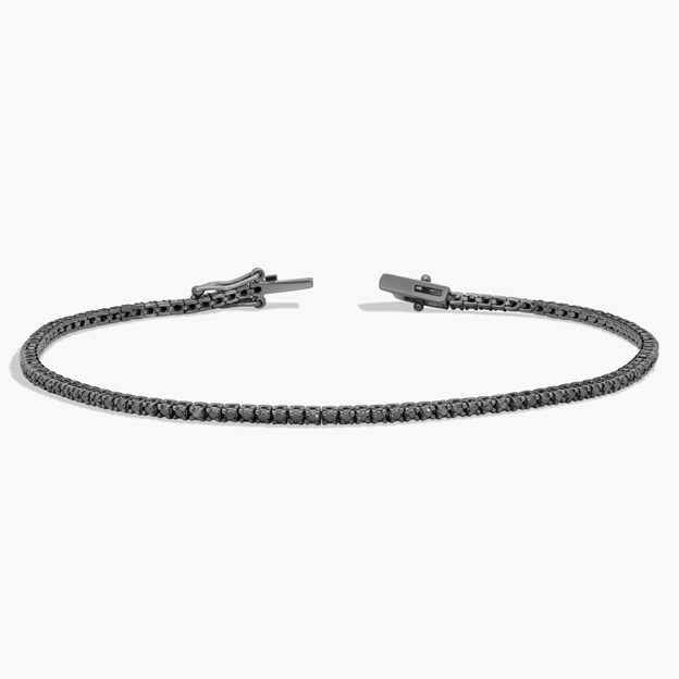 diamond bracelets for men - Black Diamond Tennis Bracelet