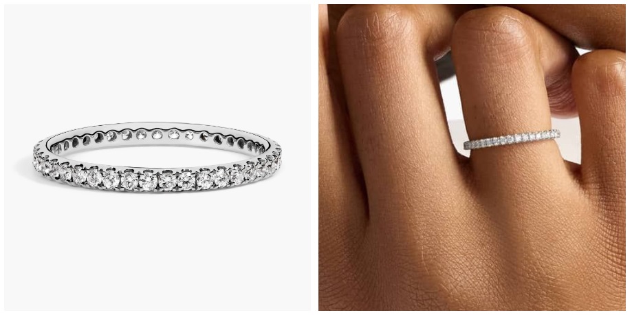 Riviera Pavé Diamond Eternity Ring in 14k White Gold