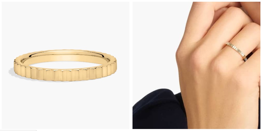 Stackable Vertical Mirrors Ring in 18k Yellow Gold