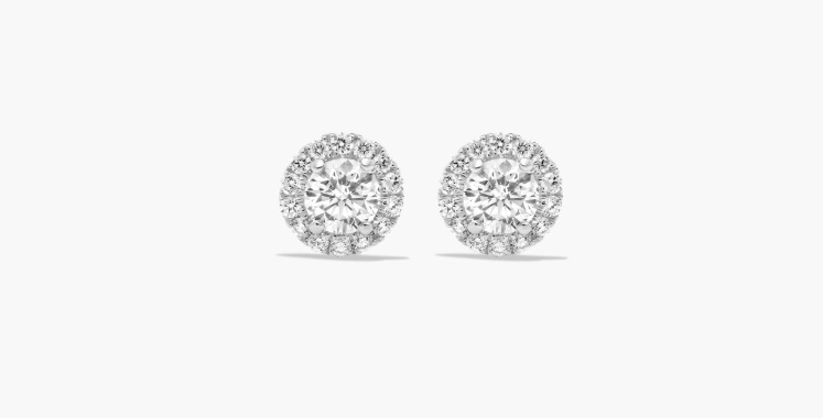 Halo Diamond Stud Earrings