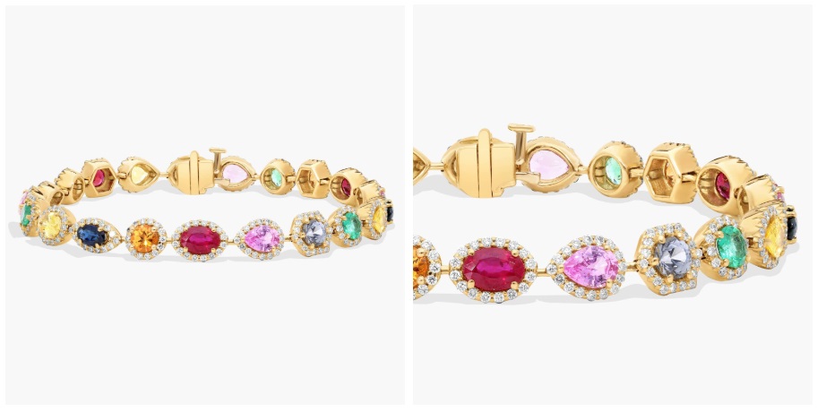 Multicolor Gemstone and Diamond Bracelet