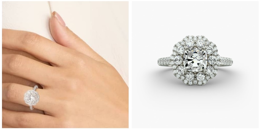 Non-Traditional Engagement Rings - Vintage Diamond Halo Engagement Ring