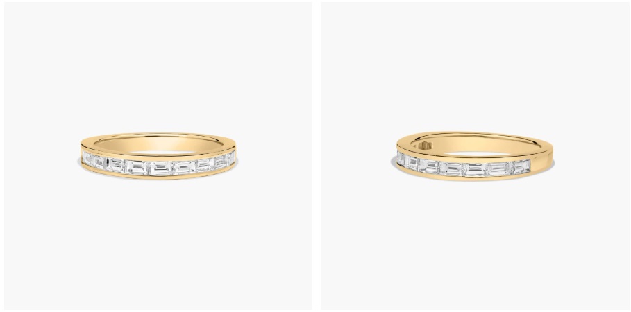 14K Yellow Gold Baguette Wedding Ring