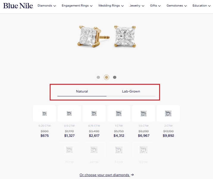 blue nile Lab Grown Diamond Earrings