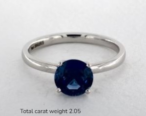 Natural Blue Sapphire Solitaire Ring
