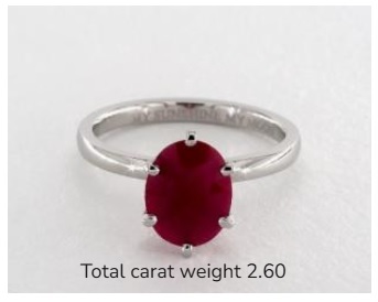 Oval Natural Ruby Solitaire Engagement Ring