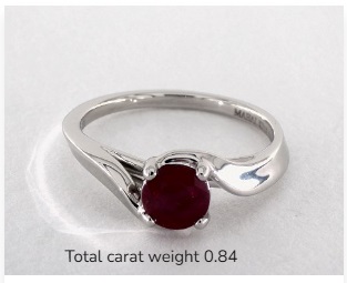 Platinum Round Natural Ruby Bypass Engagement Ring