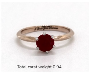 Rose Gold Round Natural Ruby Engagement Ring
