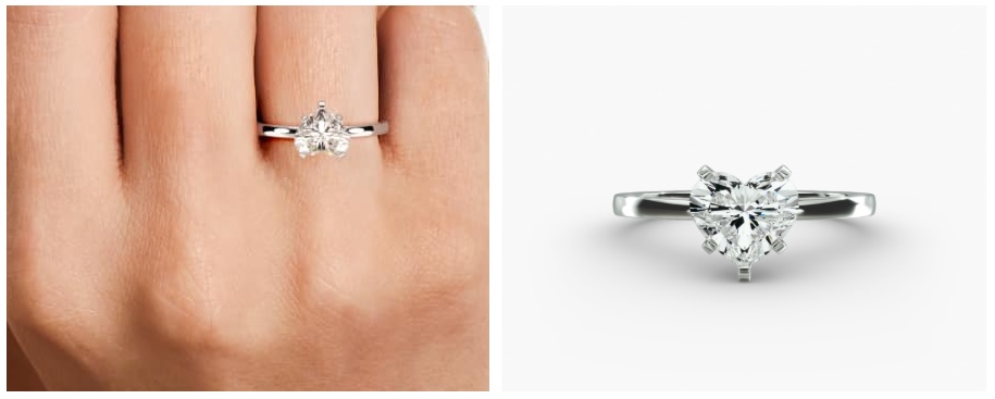 Heart Diamond Comfort Fit Engagement Ring